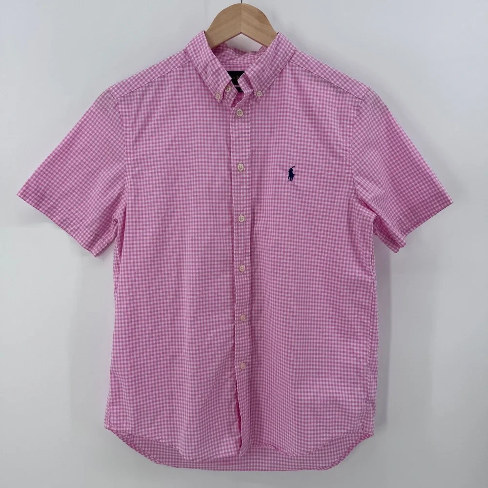 Polo Ralph Lauren Boys L 14-16 Shirt Bundle Pink Orange Red Gingham Big Pony Lot